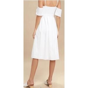 Lulus White Off-the-Shoulder Dress Sz XS Summer Coastal Cottagecore Beach retro